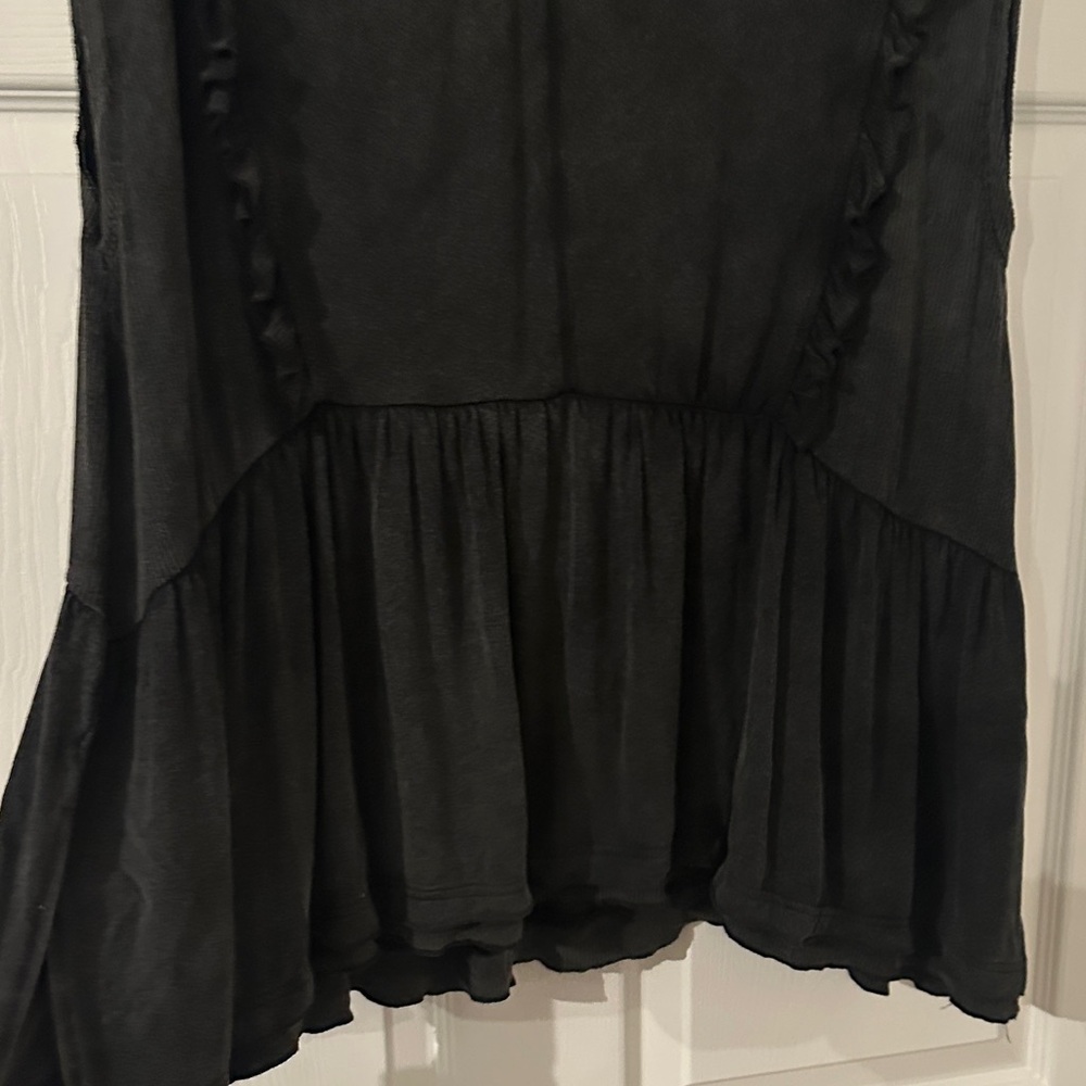 white birch Black Ruffled V-Neck Tunic Top - Picture 4 of 6